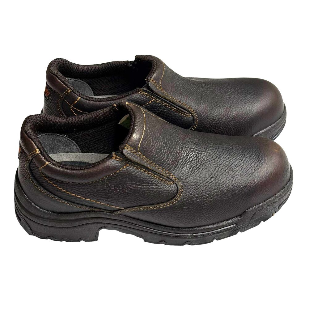 Timberland Pro Titan Slip On Alloy Toe Work Shoes Camel Brown 10 W NIB
